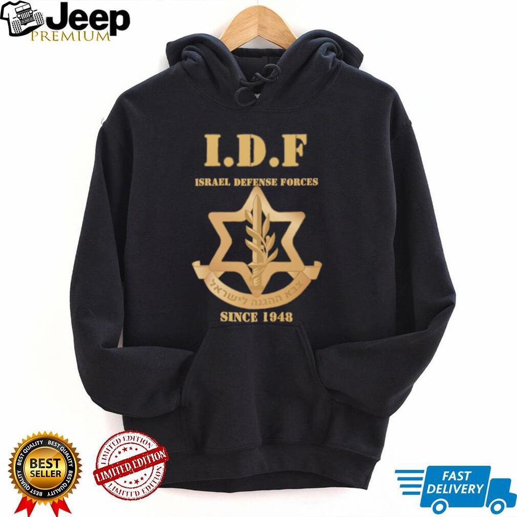 I.D.F. Israel Defense Forces Since 1948 Emblem Black T Shirt