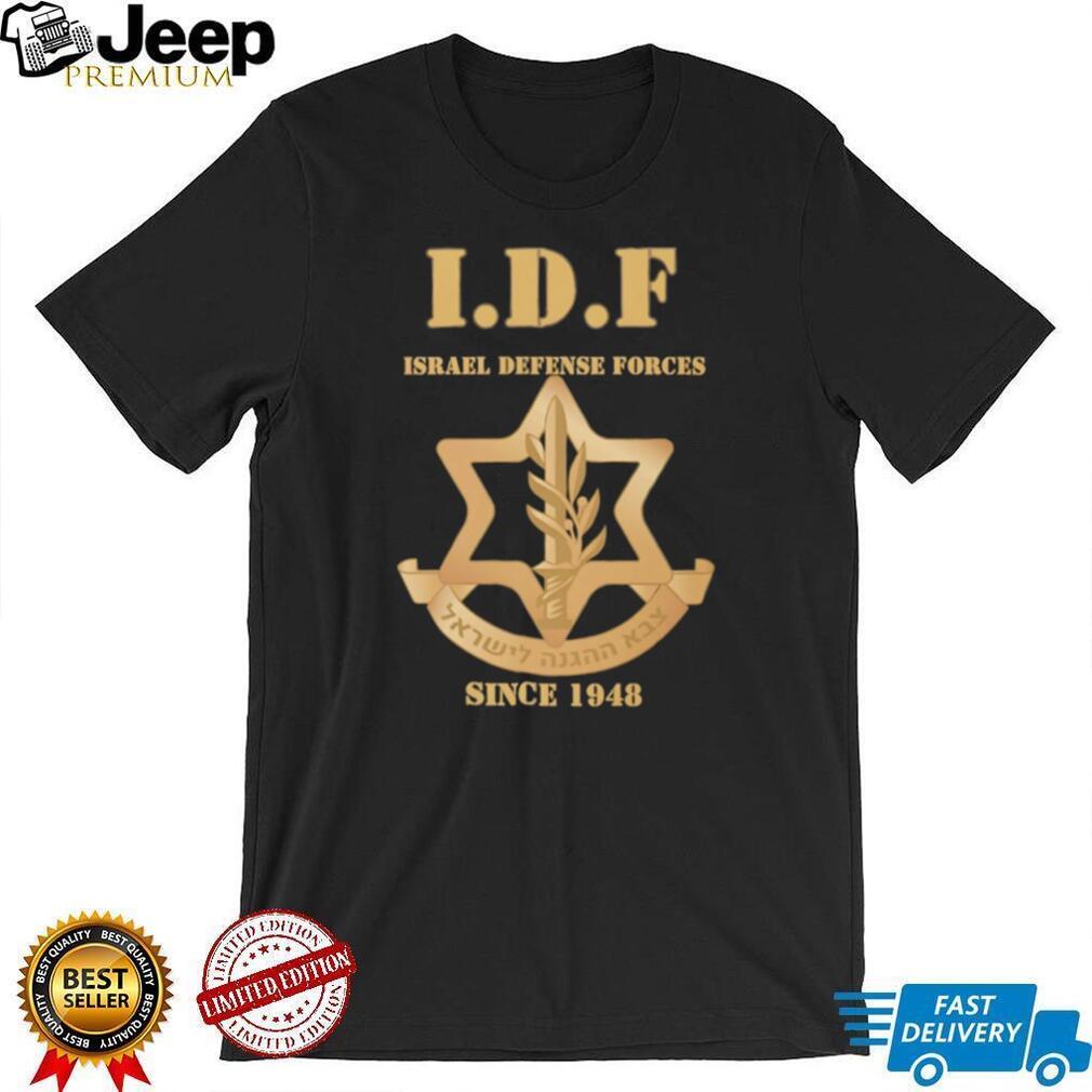 I.D.F. Israel Defense Forces Since 1948 Emblem Black T Shirt