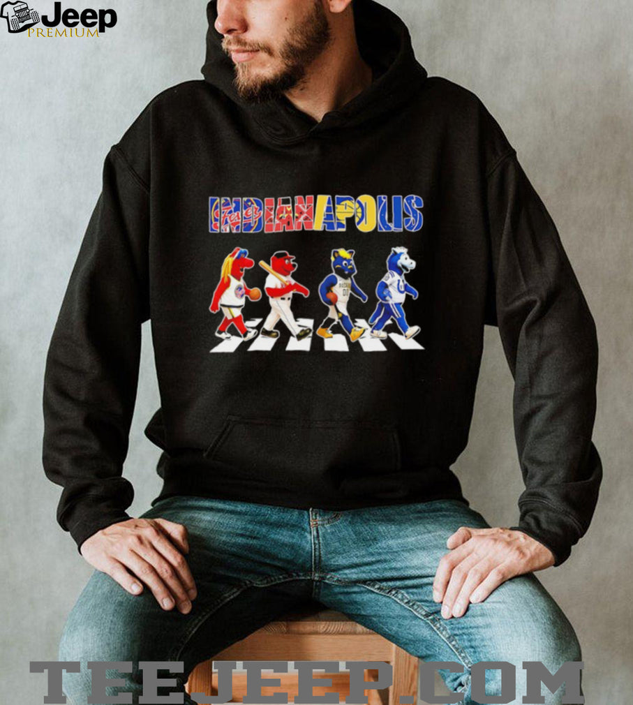 Indianapolis City Sports Mascots Abbey Road Parody T shirt