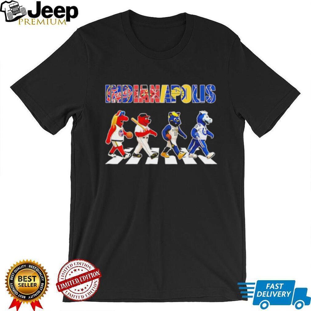 Indianapolis City Sports Mascots Abbey Road Parody T shirt