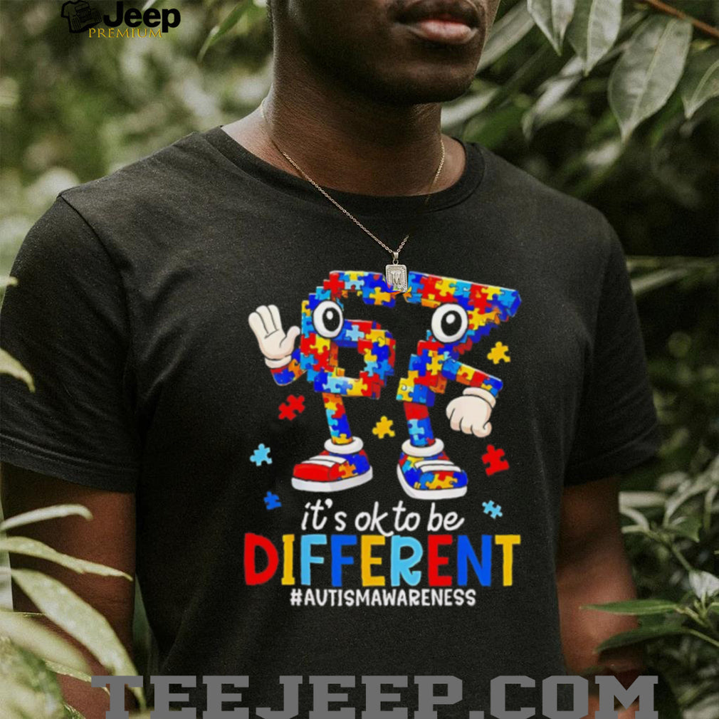 It’s OK To Be Different Puzzle Piece Autism Awareness T Shirt