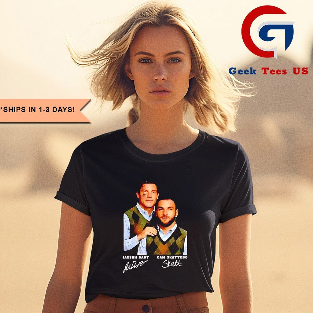 Jaxson Dart and Cam Skattebo Step Brothers New York Giants football shirt