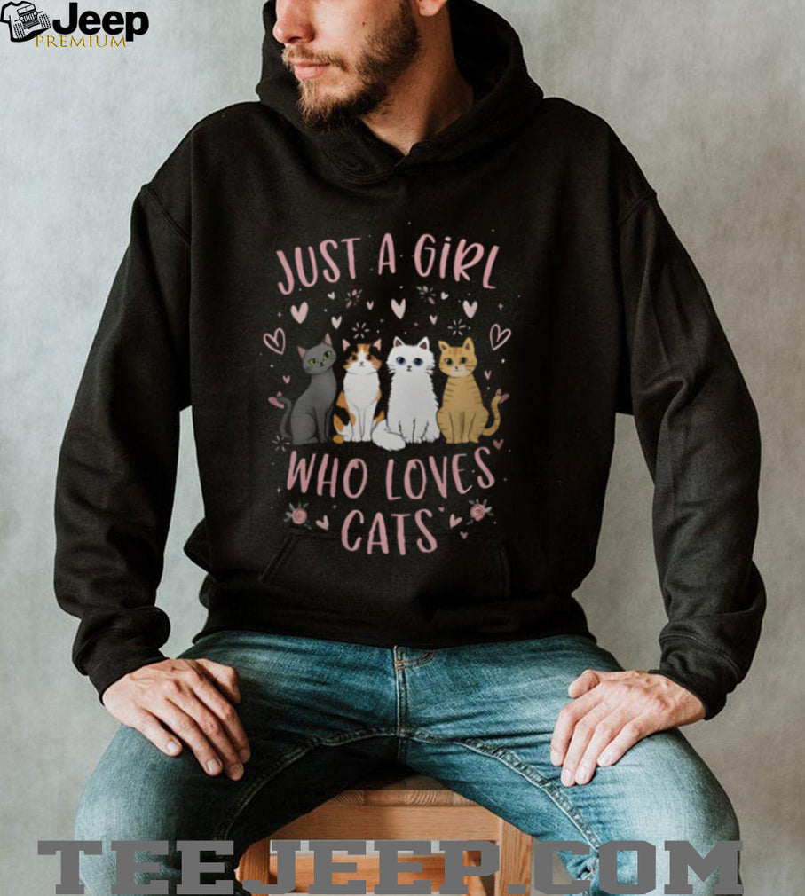 Just A Girl Who Loves Cats Cute Multi Cat Lover Graphic T Shirt
