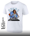 Keldon Johnson shouting San Antonio Spurs basketball 2026 NBA caricature shirt