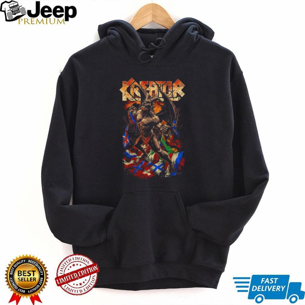 Kreator Band Winged Demon International Flags Metal T Shirt