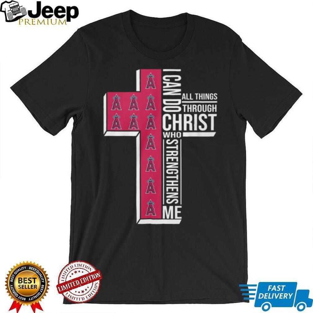 LA Angels Religious Baseball Shirt Bible Verse Cross Graphic Tee
