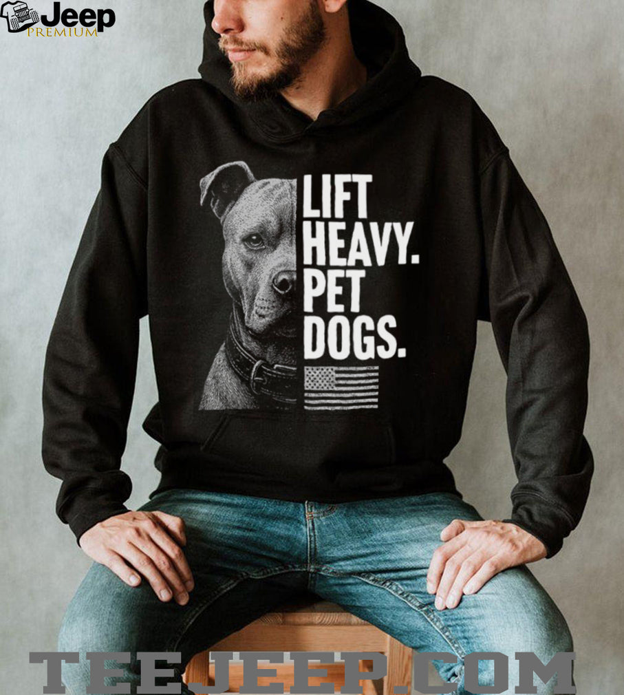 Lift Heavy Pet Dogs American Flag Pitbull Gym Enthusiast T Shirt