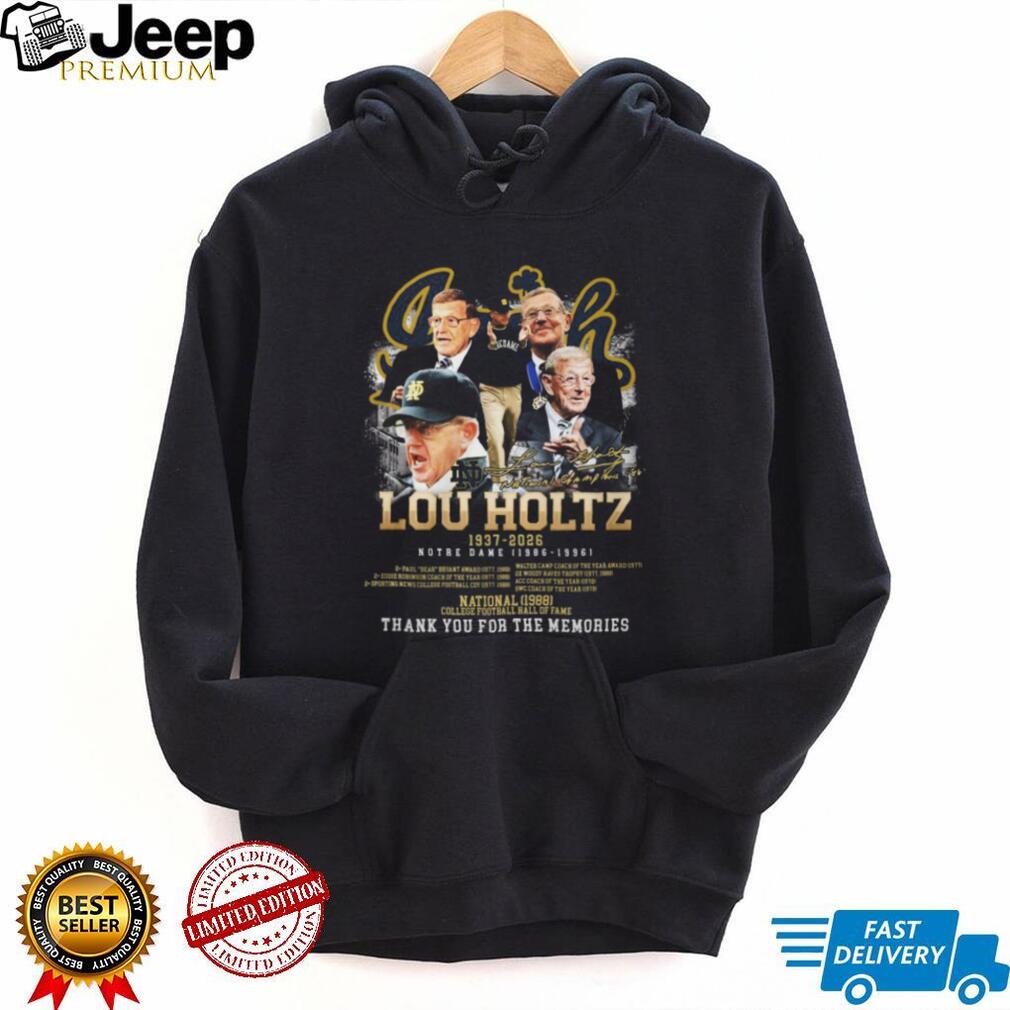 Lou Holtz Notre Dame Legend 1937 2026 Memorial Tribute T Shirt