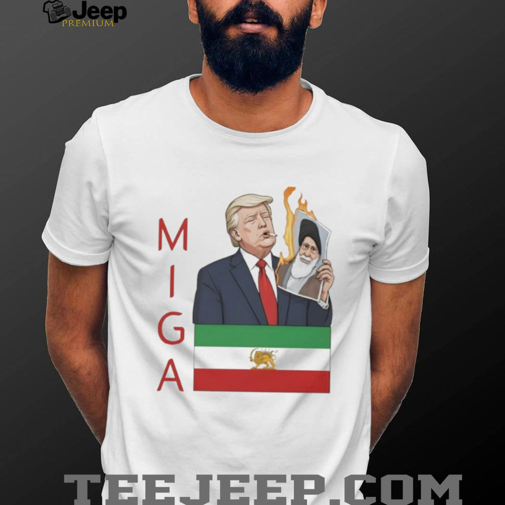 MIGA Trump Supporting Iranian Heritage Lion Sun Flag T Shirt