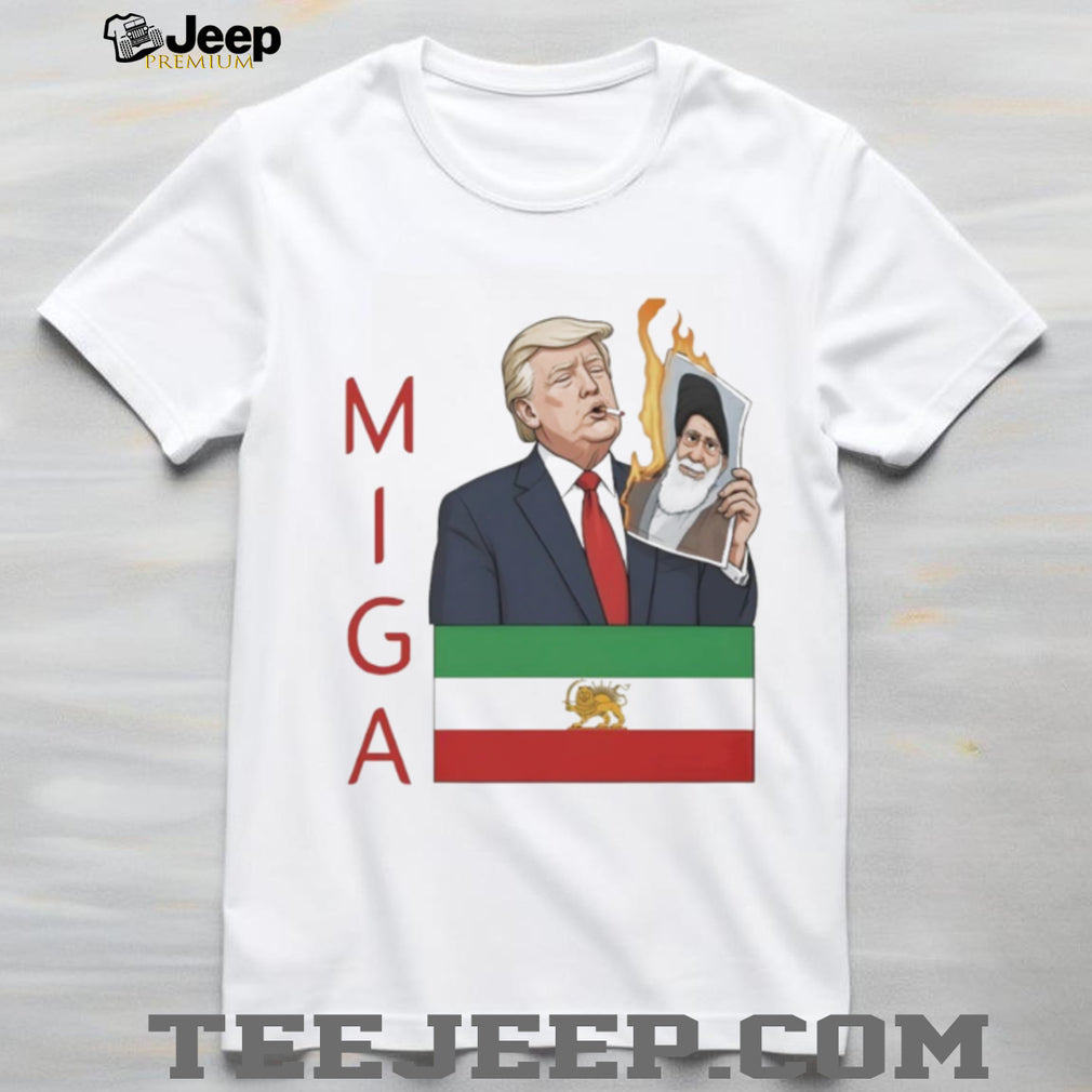 MIGA Trump Supporting Iranian Heritage Lion Sun Flag T Shirt