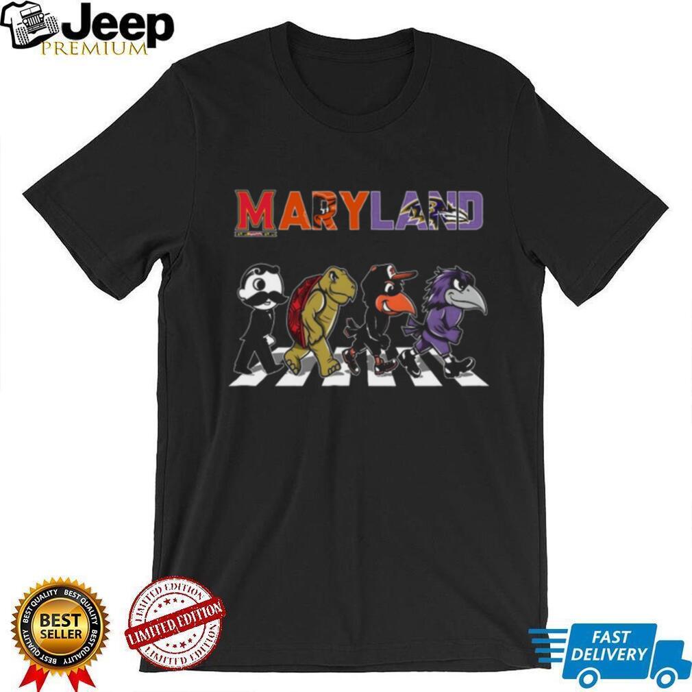 Maryland Sports Legends Mascots Crossing Abbey Road T Shirt