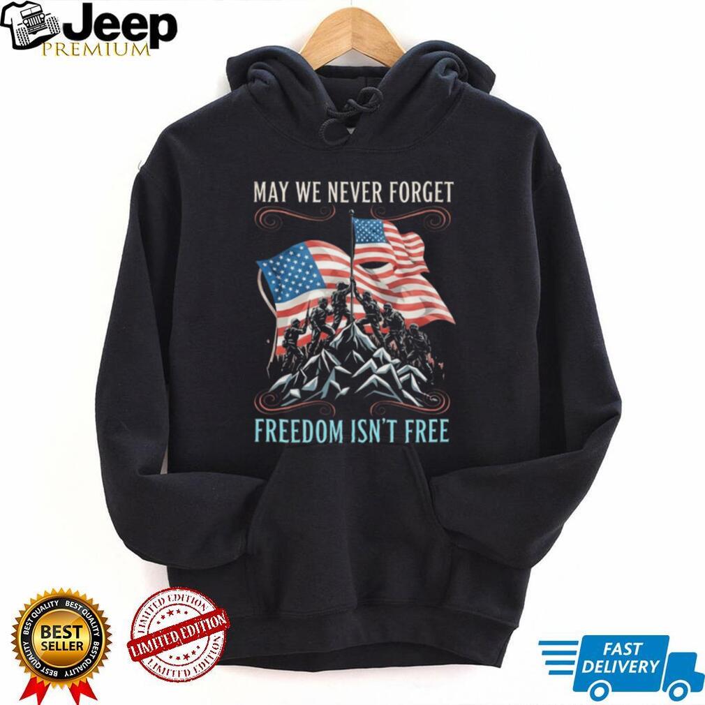 May We Never Forget Freedom Isn’t Free Military Memorial T Shirt
