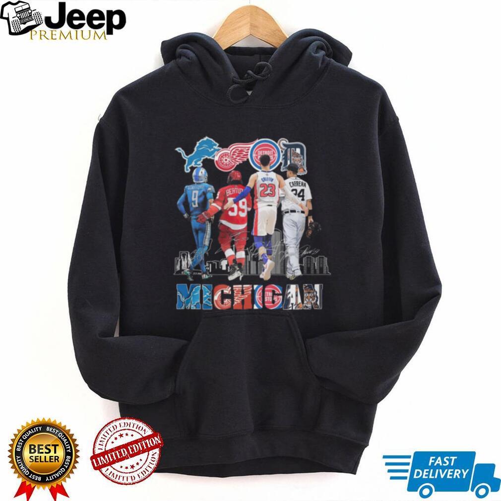 Michigan Sports Stars Signature T Shirt Stafford Bertuzzi Griffin Cabrera