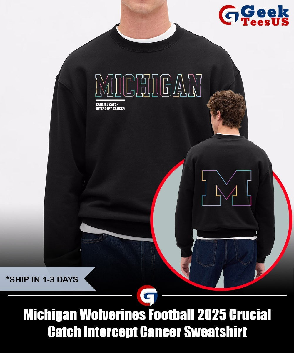 Michigan Wolverines Football 2025 Crucial Catch Intercept Cancer shirt