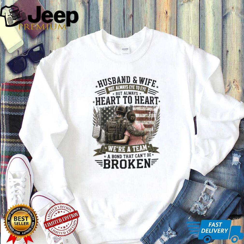 Military Husband and Wife Bond Broken Heart to Heart Soldier T Shirt