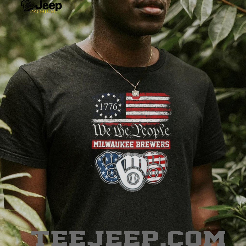Milwaukee Brewers We The People 1776 Patriotic American Flag T Shirt