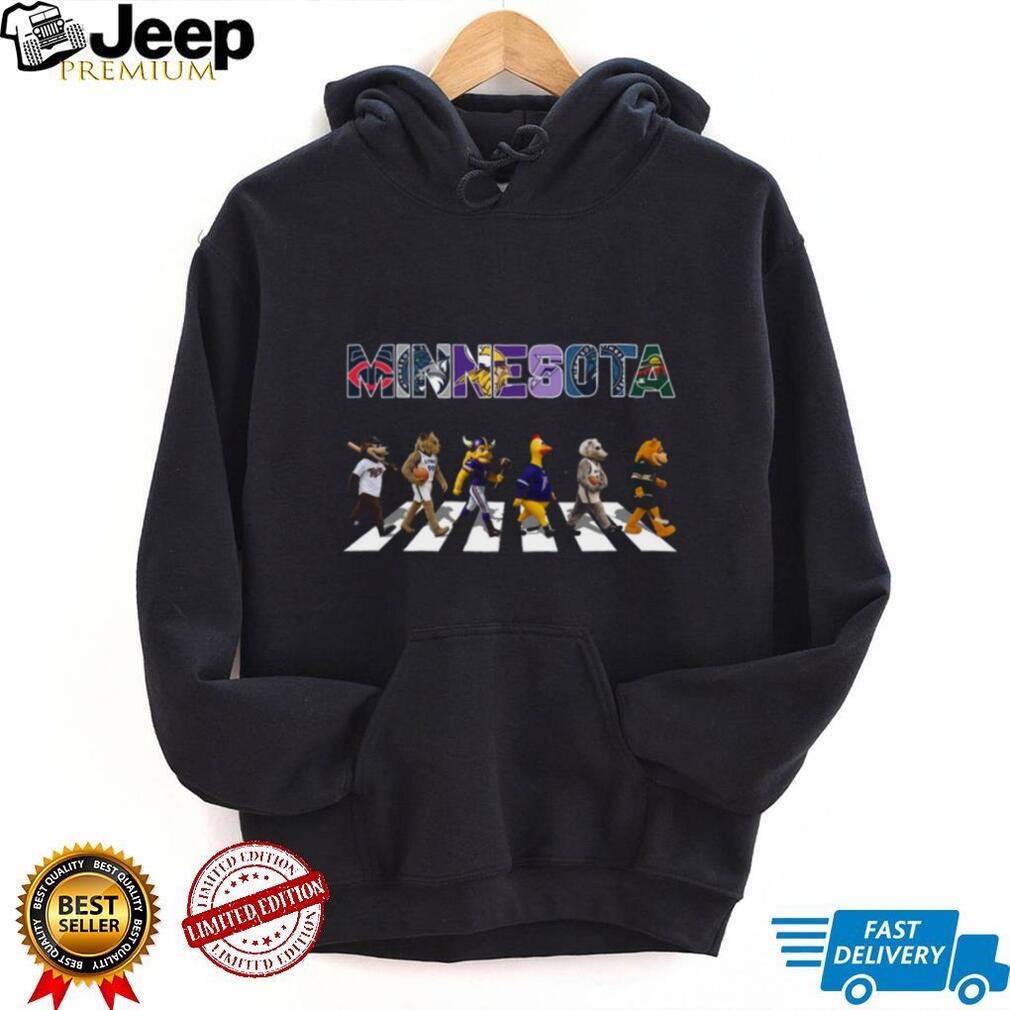 Minnesota Teams Mascots Road Crossing Fan Art T Shirt