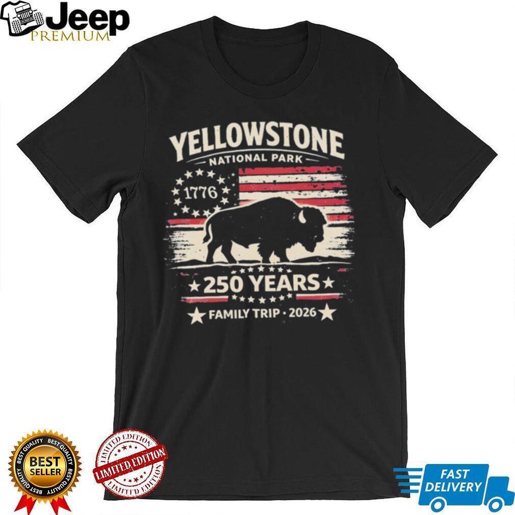 National Park 250 Years Family Trip Bison 1776 2026 American flag shirt