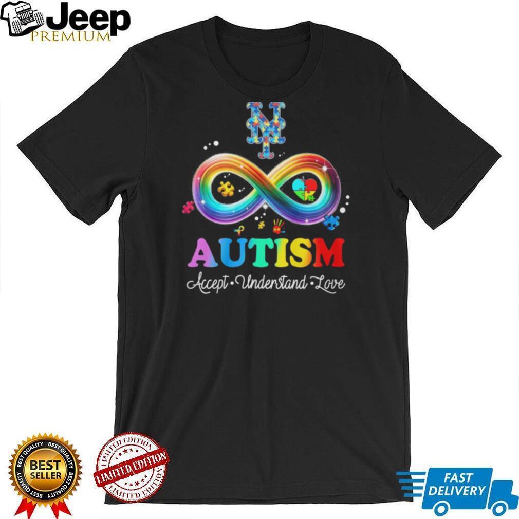 New York Mets NY Autism Awareness Accept Understand Love Rainbow T Shirt