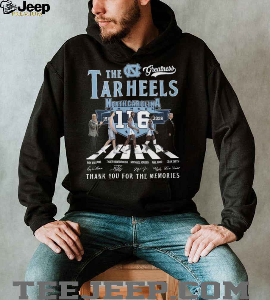 North Carolina Tar Heels 116 Years Abbey Road Walk Legends Signature T Shirt