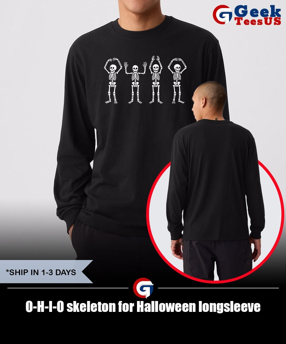 O-H-I-O skeleton for Halloween shirt