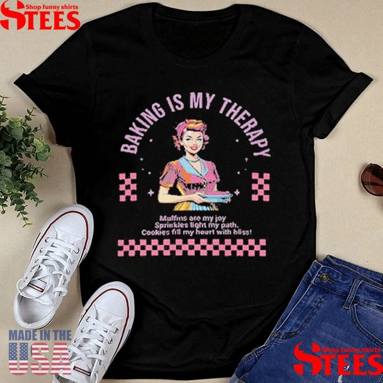 Baking Is My Therapy Cropped T-shirt
