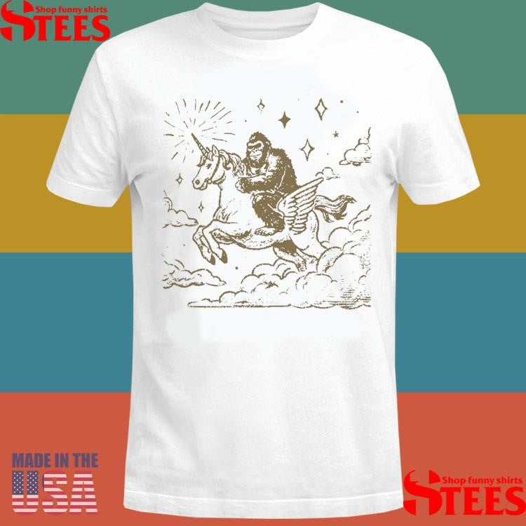 Bigfoot Riding On A Unicorn T-shirts