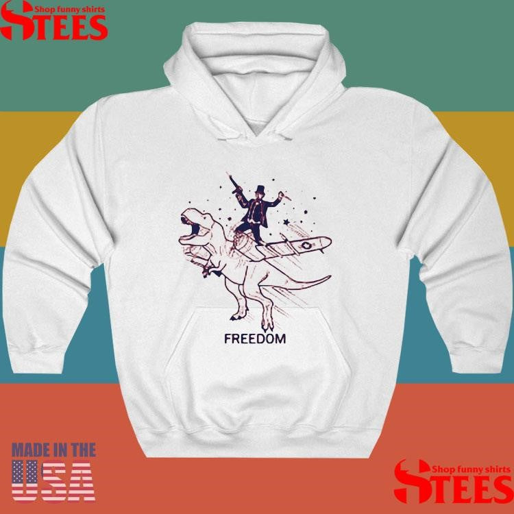 Patriotic Lincoln Riding Dinosaur Usa Freedom T-shirt