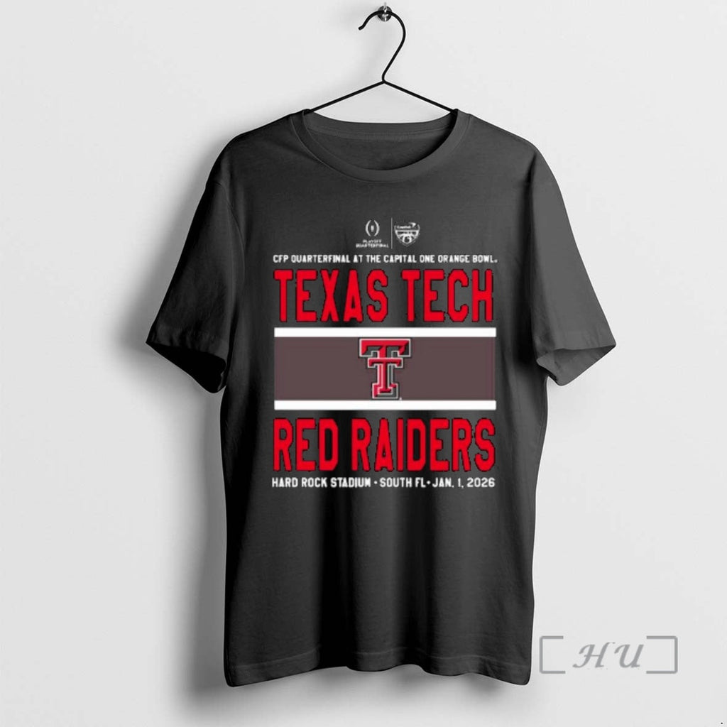Officials Texas Tech Football 2026 Cfp Quarterfinal Capital One Orange Bowl Ornaments Premium T Shirts