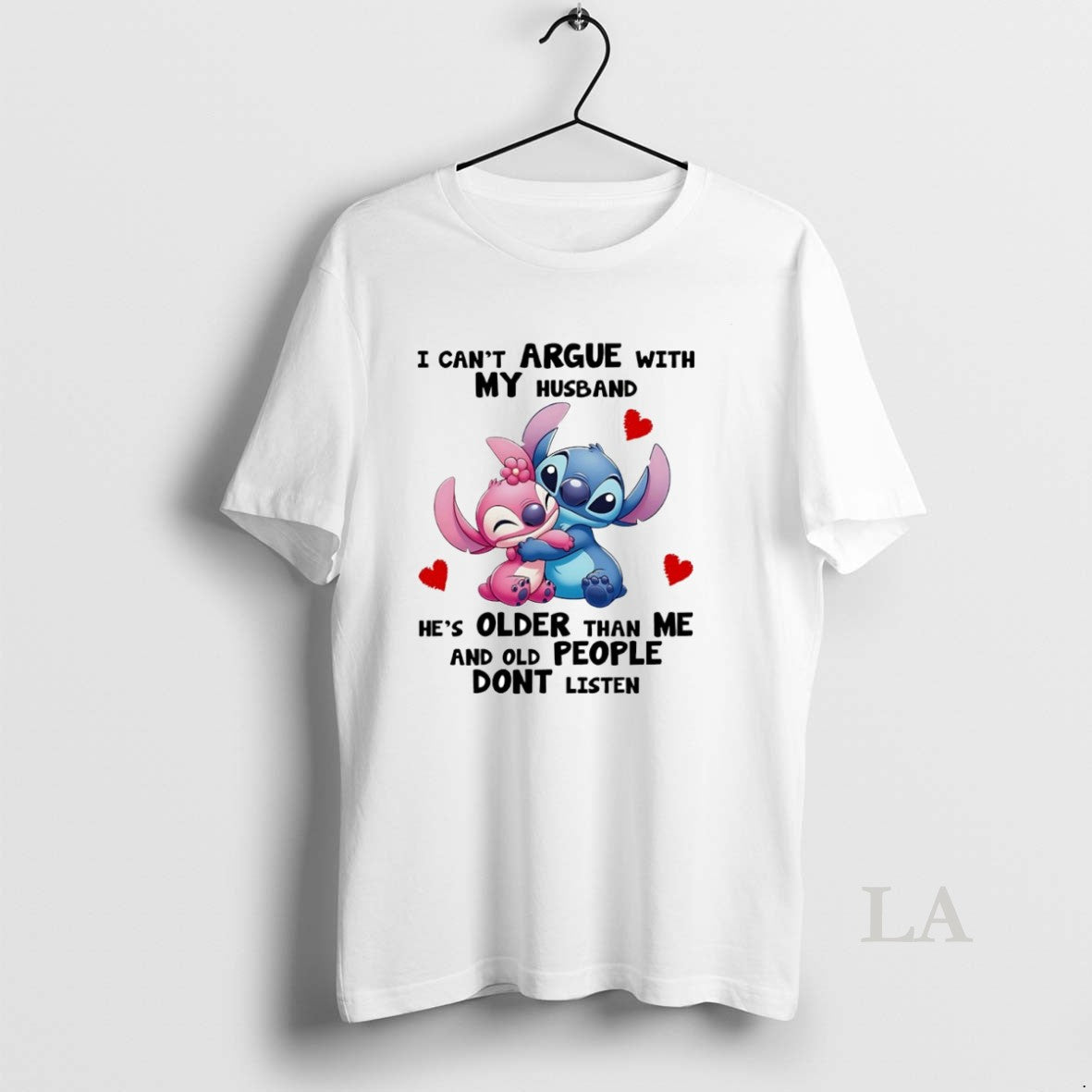 Original Stitch And Angel I Cant Argue With My Husband Circle T-Shirts, Hoodie, Sweatshirt | PrintLoopCo.com