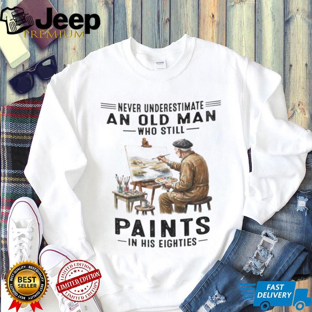 Passionate Artist Old Man Painting 80th Birthday Shirt