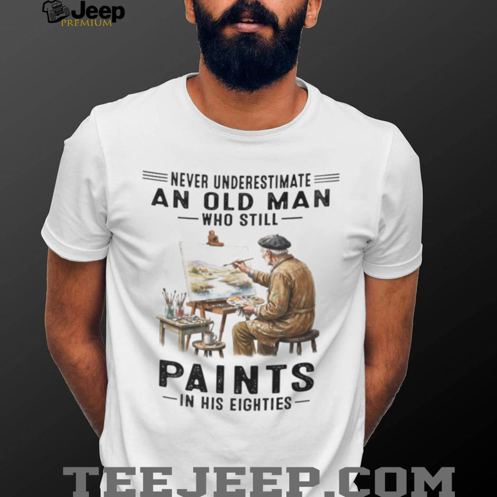 Passionate Artist Old Man Painting 80th Birthday Shirt