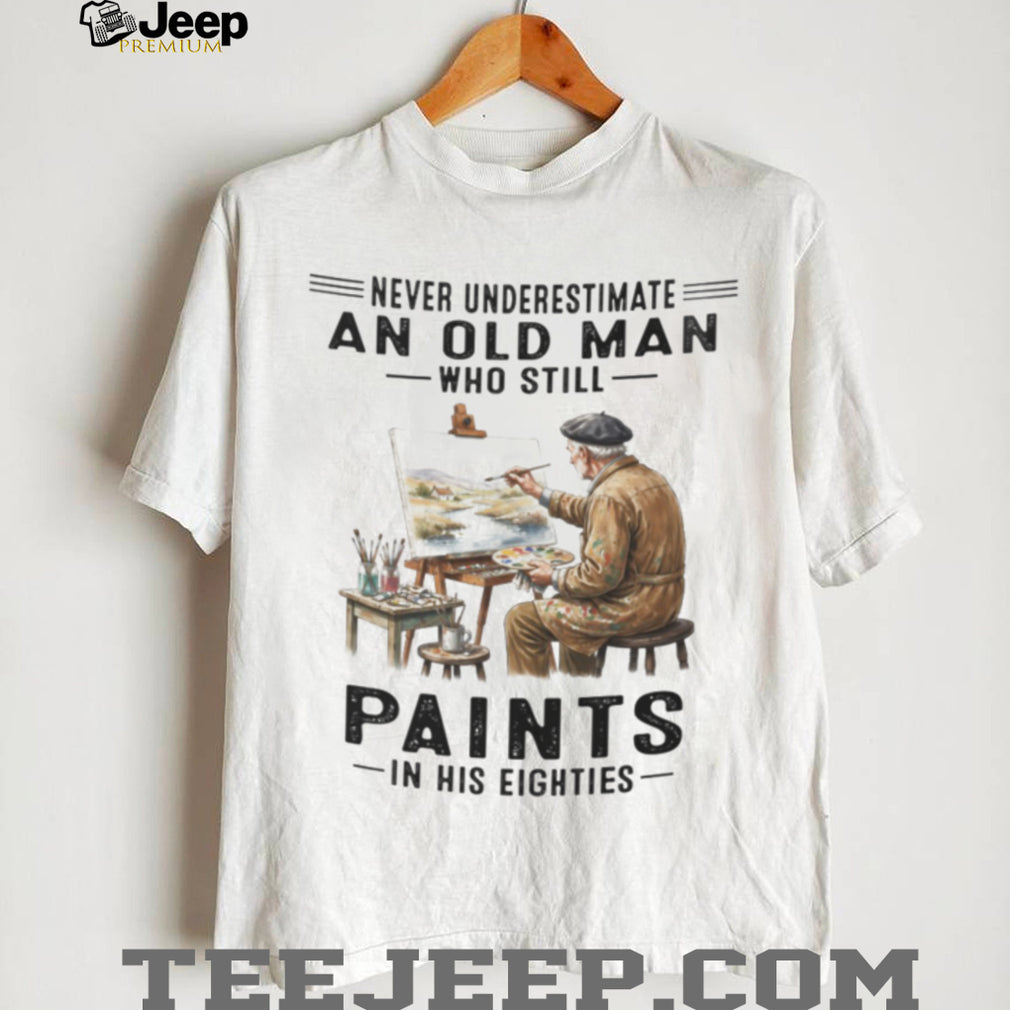 Passionate Artist Old Man Painting 80th Birthday Shirt