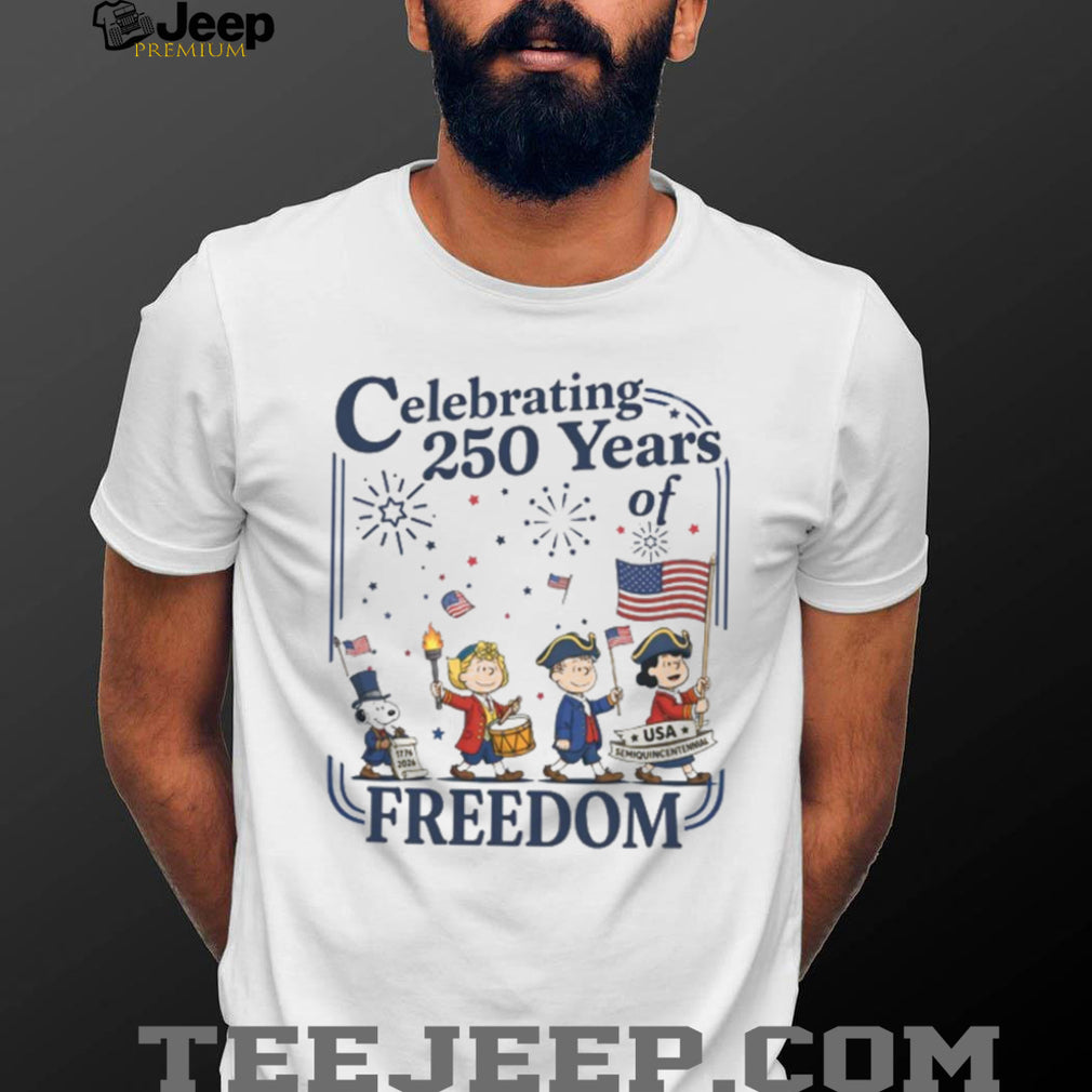 Peanuts Gang Celebrating 250 Years of Freedom Semi Quincentennial T Shirt