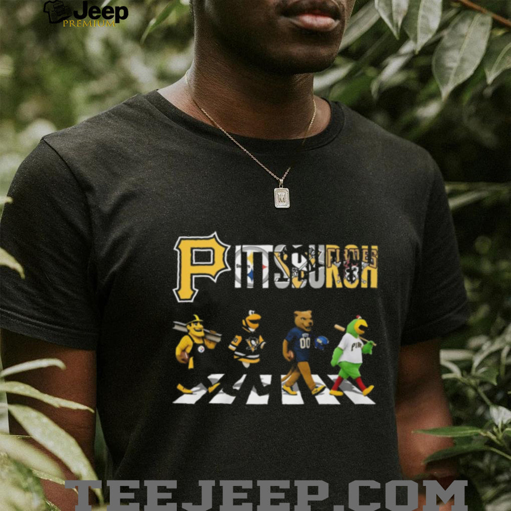 Pittsburgh Mascots Abbey Road Crossing Sports Fan T Shirt
