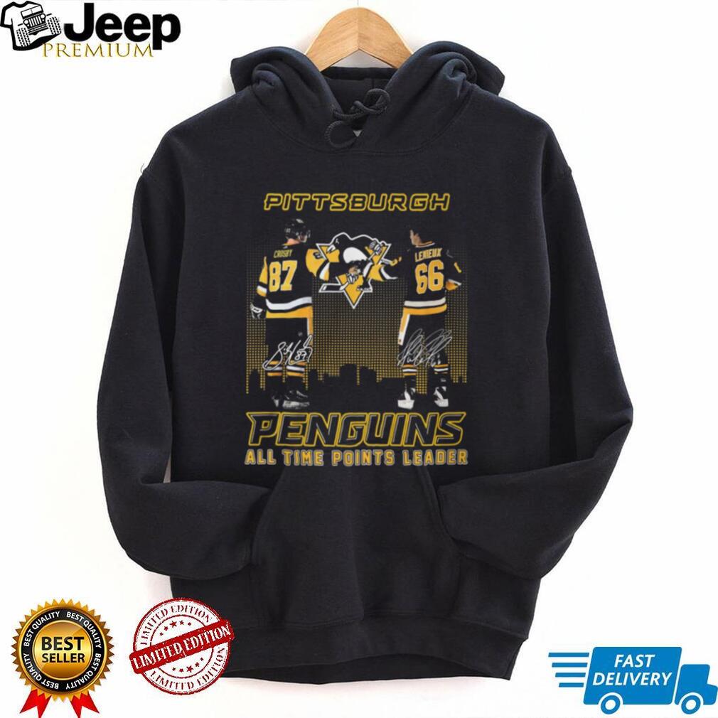 Pittsburgh Penguins All Time Points Leaders Crosby Lemieux Signatures T Shirt