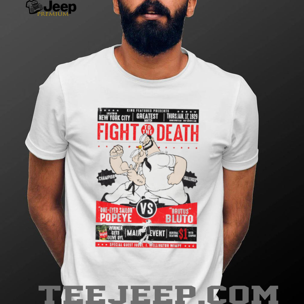 Popeye vs Bluto “Fight To The Death” 1929 Retro Boxing Poster T Shirt