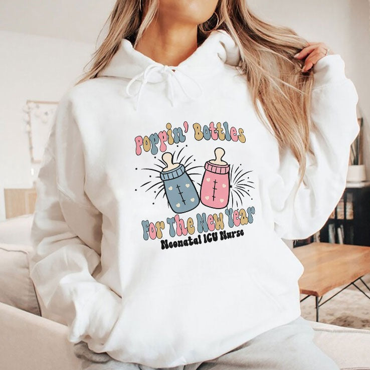 Poppin’ Bottles For The New Year Neonatal ICU Nurse T Shirt