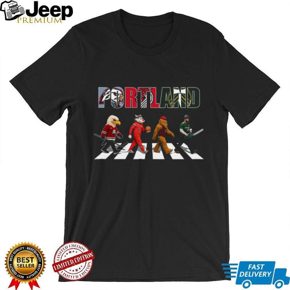 Portland Sports Teams Mascots Abbey Road Walking Shirt