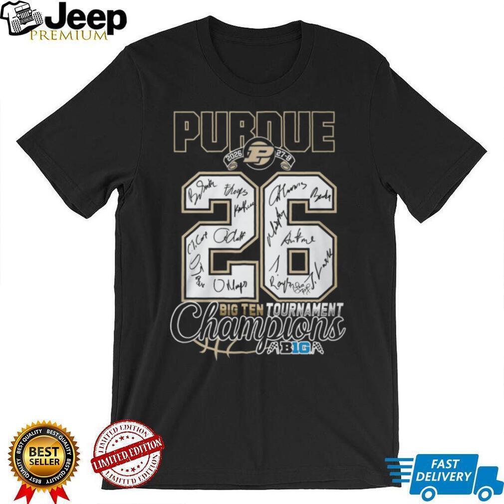 Purdue Boilermakers 2026 Big Ten Tournament Champions Signatures T shirt
