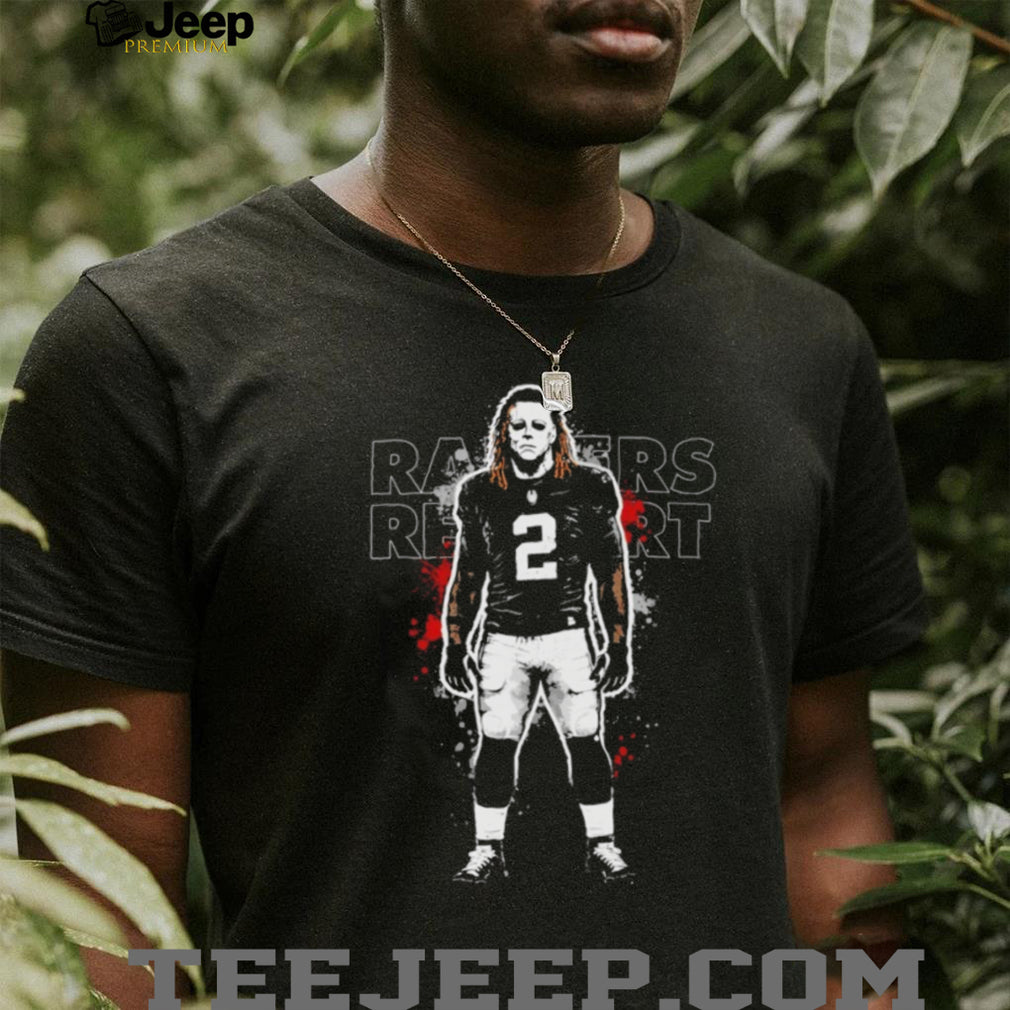 Raiders Report Michael Myers Mask Football Jersey Mashup T Shirt