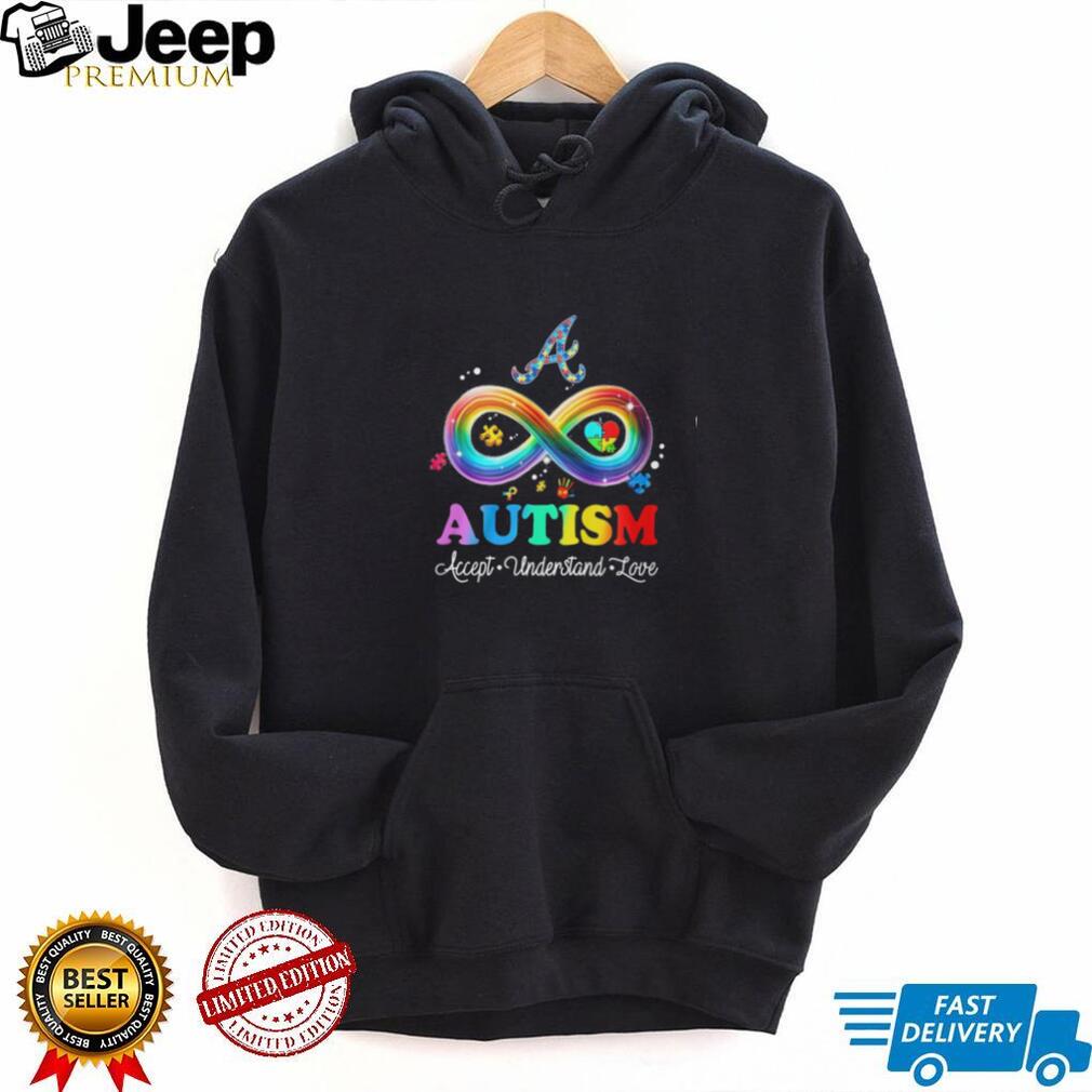 Atlanta Baseball Autism Awareness Infinity Rainbow Accept Understand Love T Shirt