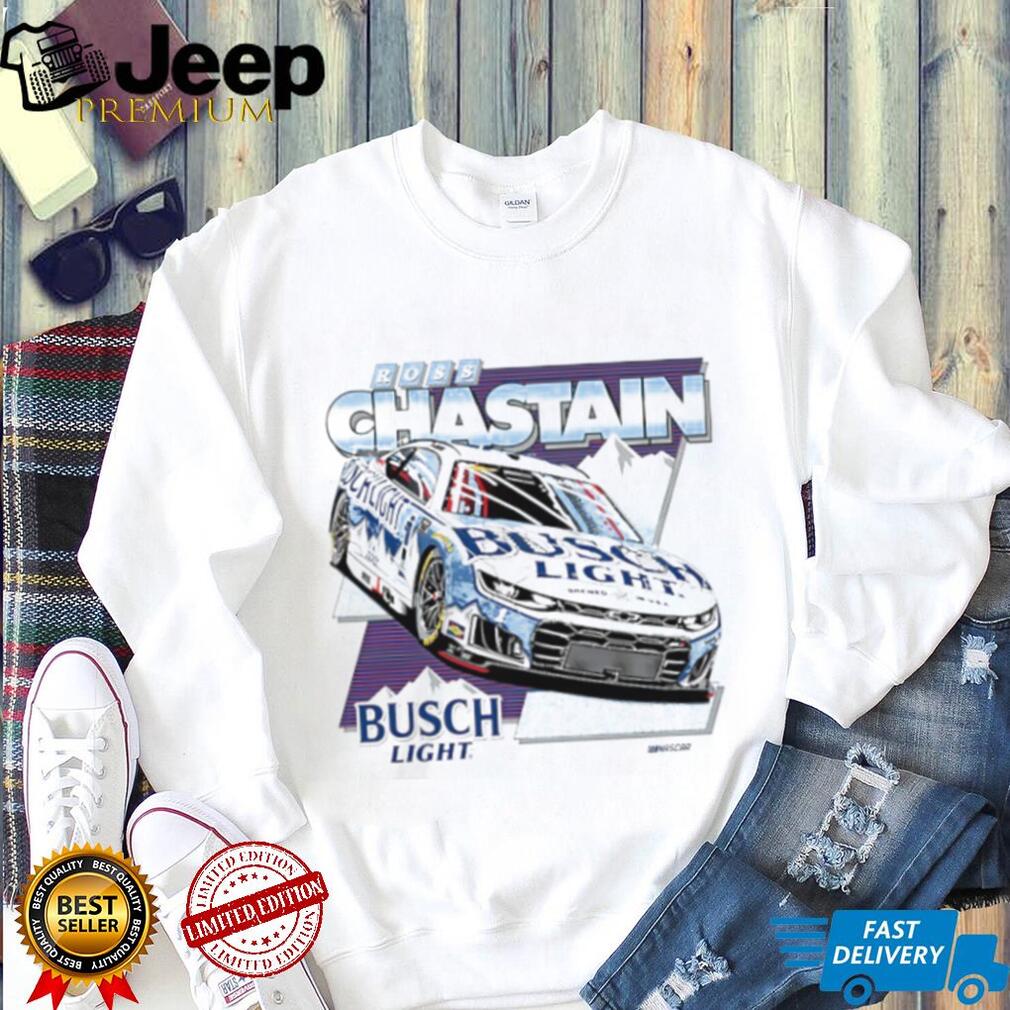 Ross Chastain Busch Light NASCAR Racing Driver White Cotton T Shirt