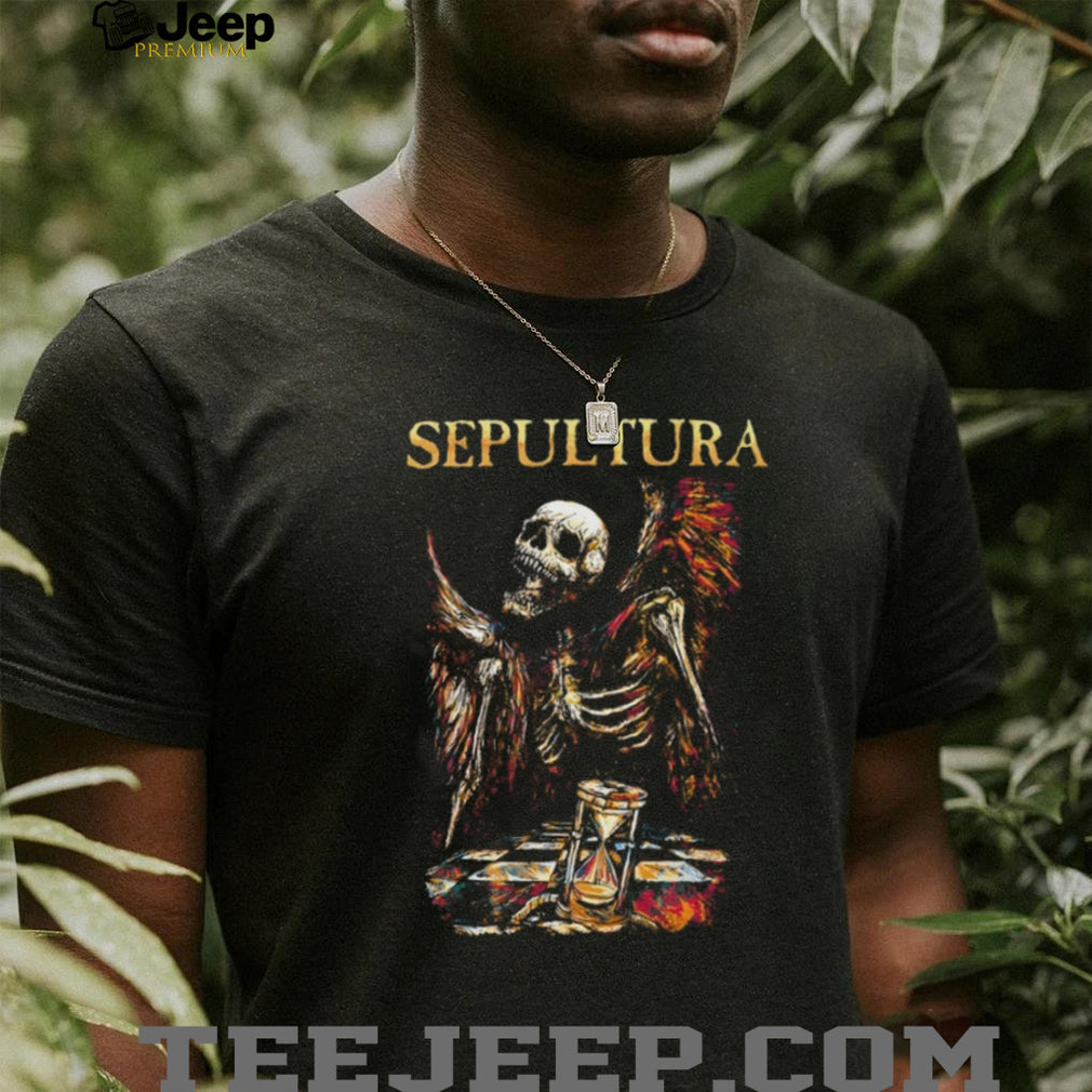 Sepultura Skeleton Angel Hourglass Chessboard Death Metal T Shirt