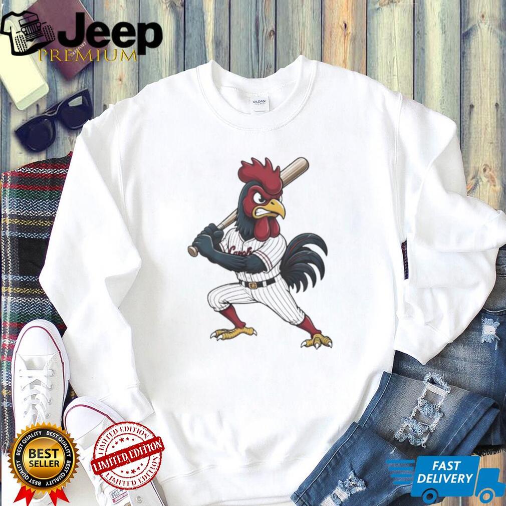 South Carolina Gamecocks Angry Rooster Baseball Player White T shirt