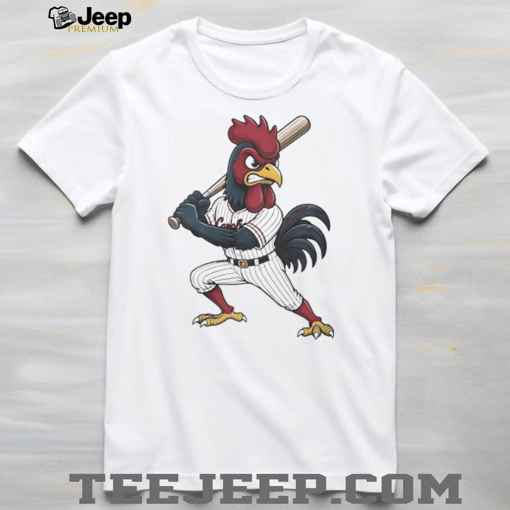 South Carolina Gamecocks Angry Rooster Baseball Player White T shirt