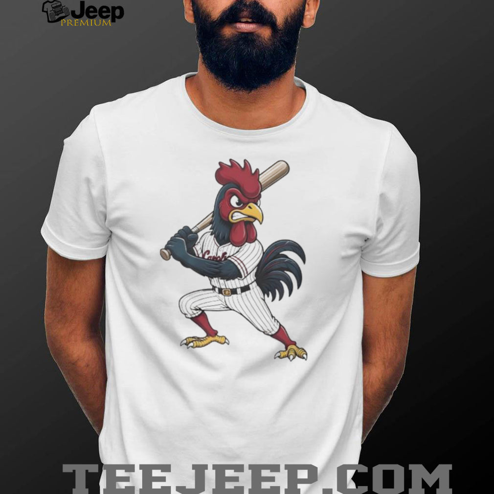 South Carolina Gamecocks Angry Rooster Baseball Player White T shirt