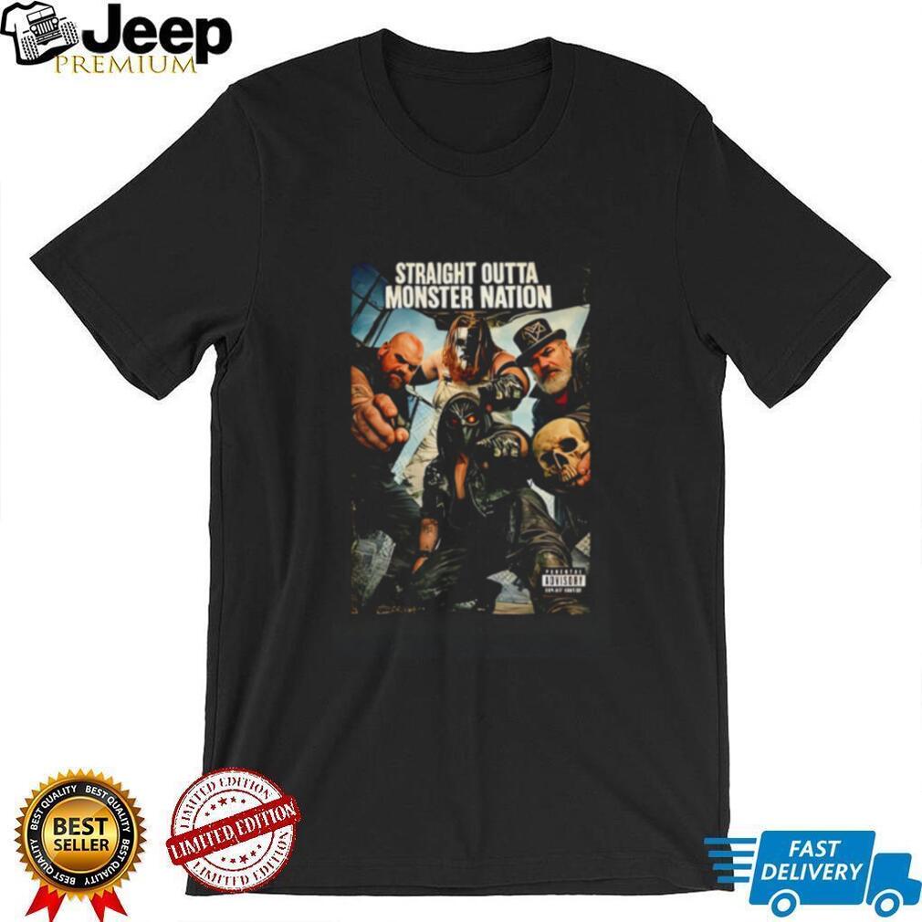 Straight outta Monster Nation group of wrestlers illustration shirt