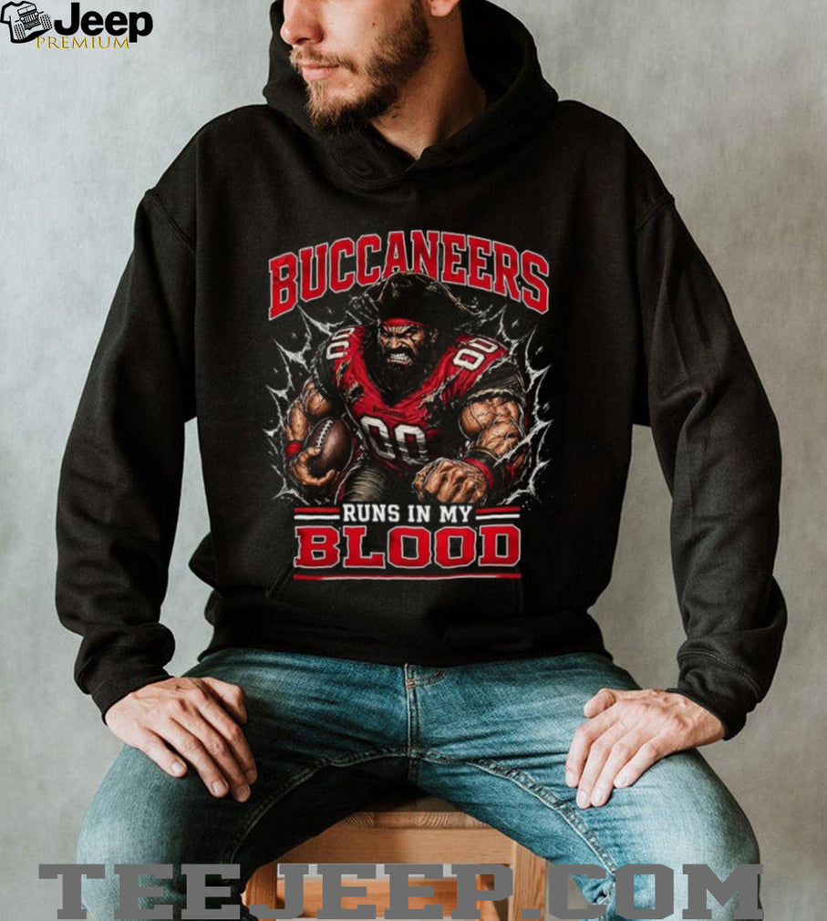Tampa Bay Buccaneers Football Runs In My Blood Fan Retro Vintage Men Shirt