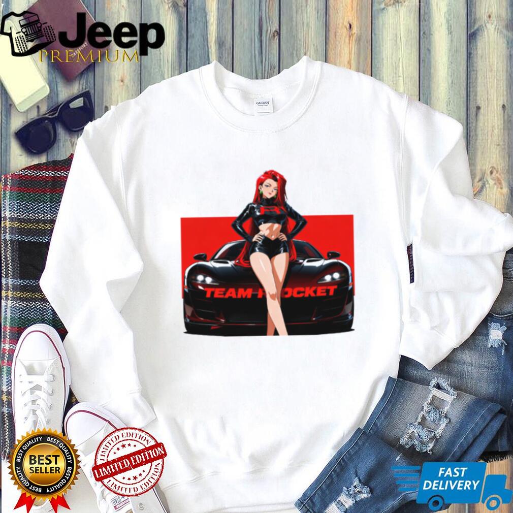 Team Rocket Jessie Anime Girl with Sports Car Graphic Tee